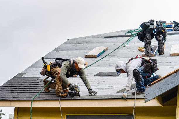 Professional Gutter Installation technician working in Sadsburyville, PA